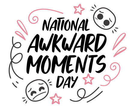 Awkward Moments Day Vector, Funny and Embarrassing Situations Concept Illustration