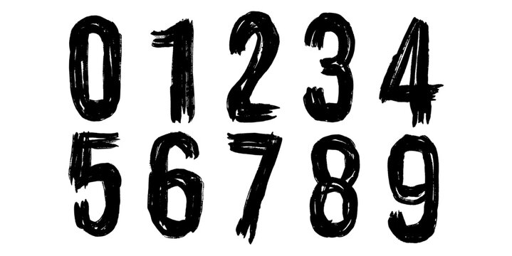 set scratch handdrawn number vector for alternative typography. Ideal for punk counting graphics, urban calendars, and edgy list layouts. Symbolizes raw order, chaotic math, and rough counting.