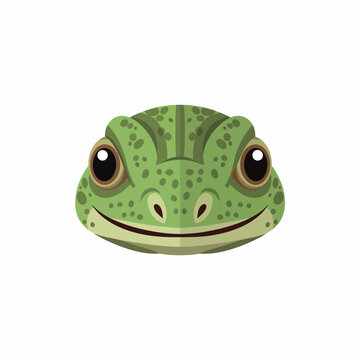 Smiling Green Frog Face