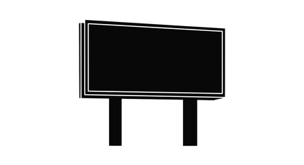 Obraz premium A black billboard with a white border standing on two black supports