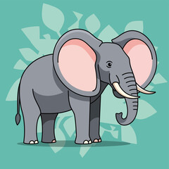 Obraz premium Cartoon Gray Elephant