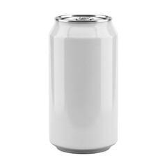 Obraz premium A sleek and shiny silver soda can standing upright against a white background isolated on transparent background