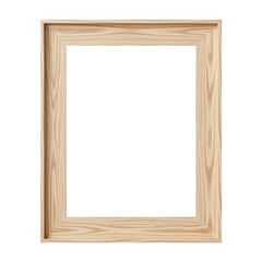 Fototapeta premium A wooden picture frame with a natural finish and a simple, elegant design. isolated on transparent background
