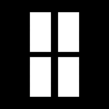 Abstract gobo light projection creating 3D window and blind shadows on a black background. Dramatic, high-contrast cinematic lighting effect for modern creative designs and overlays.