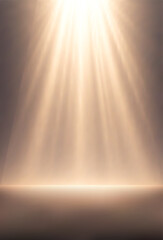 Vector Illustration of golden light rays shining from above onto empty stage creating spiritual abstract background, light, rays, glow, spotlight, golden, background, abstract, spiritual, illumination