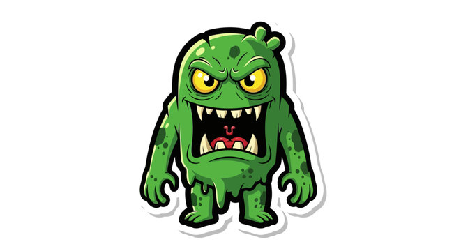 Cartoon Green Monster Character.