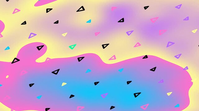 Abstract gradient background with scattered colorful triangles