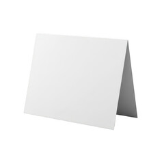 A single white sheet of paper standing upright against a white background isolated on transparent background