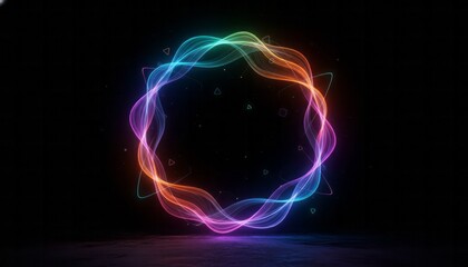 Naklejka premium Colorful Abstract Light Wave Circle. Concept featuring abstract, light, wave, circle, colorful.