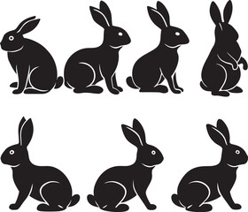 Obraz premium set of rabbits silhouettes