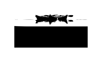 Modern Minimalist Abstract Ship Silhouette