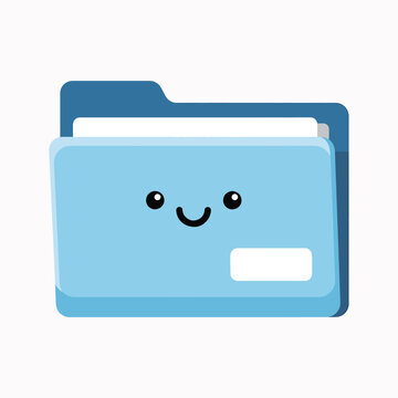 Smiling Blue File Folder