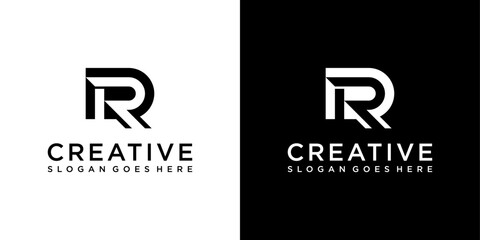 RP or PR initial letter logo design vector