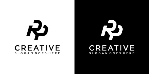 RP or PR initial letter logo design vector
