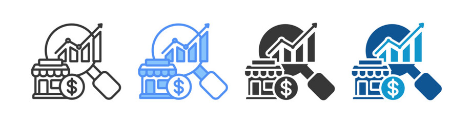 Obraz premium Market Research Icon Set Multiple Style Collection