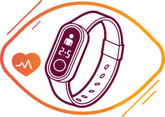 AI Fitness Tracker with Smart Health Monitoring, Activity Analytics, Workout Intelligence and Personalized Wellness Technology Icon