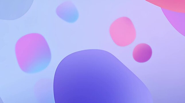Animated shapes moving in a colorful abstract background with vibrant purple and pink hues
