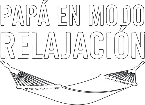 Ilustraci&oacute;n vectorial pap&aacute; en modo relajaci&oacute;n con hamaca minimalista