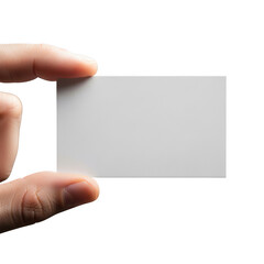 Obraz premium Blank business card held by a hand isolated on transparent background