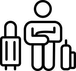 Obraz premium Traveler With Lugagge Icon