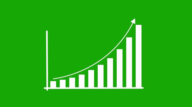 "Exponential Business Growth Concept: Rising Bar Chart with Upward Trending Arrow Representing Financial Success, Economic Recovery, Stock Market Profit, and Increasing Corporate Revenue Statistics"