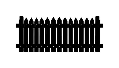 Black Picket Fence Vector Illustration