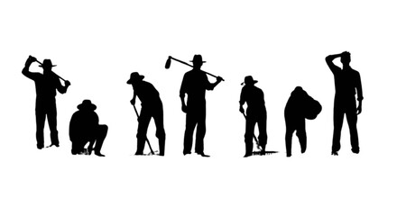 Silhouettes of people engaged in various outdoor activities