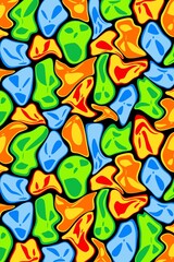 Fototapeta premium Colorful abstract pattern alien skull vertical background