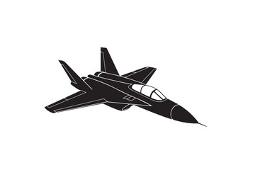 Fighter aircraft silhouette with white background