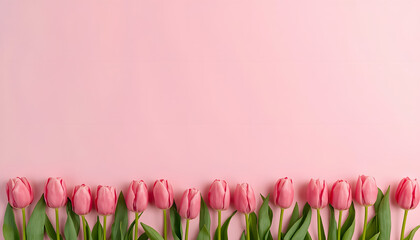 Mother's Day floral header &ndash; Minimalist spring bloom frame with large copy space