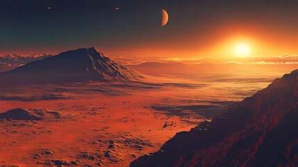 Martian Landscape With Red Sands