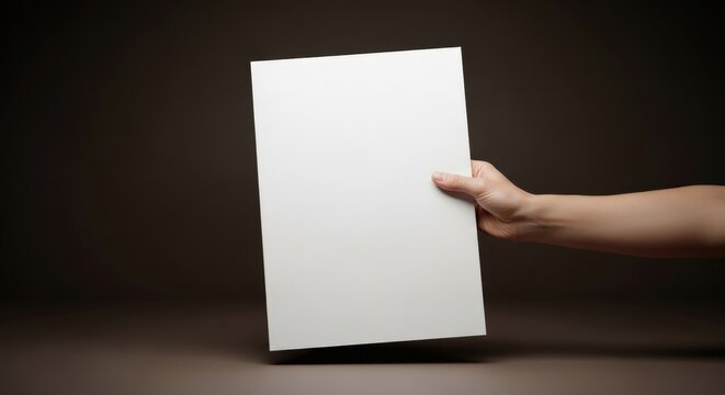 Hand holding blank white paper 19.