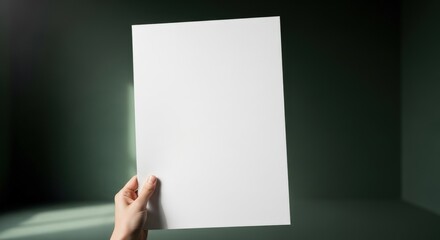Fototapeta premium Hand Holding Blank White Paper 26.
