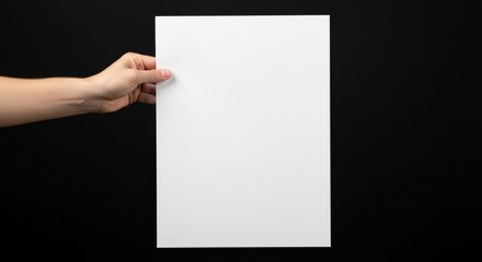 Fototapeta premium Hand holding blank white paper 48.