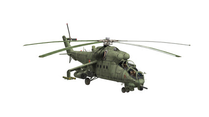 Mil Mi-24, helicopter - transparent background, 3d render © Lakmal Fdo
