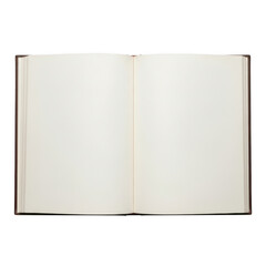 An open book with blank white pages, ready for writing or drawing isolated on transparent background