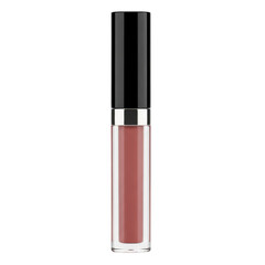 Obraz premium A vibrant red lip gloss in a sleek black tube with a silver cap isolated on transparent background