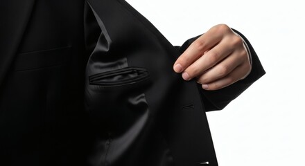 Hidden Secret Man in Suit Reveals Pocket.