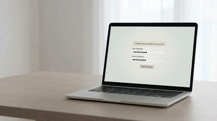 Fototapeta premium Laptop displaying digital trust and security verification login screen 