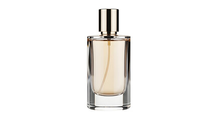 Elegant perfume bottle isolated on white background