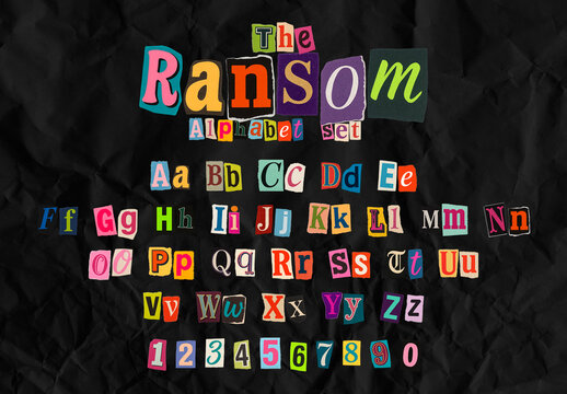 Colorful Ransom Style Alphabet Font Set