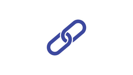 Obraz premium Blue Hyperlink Chain Link Icon for Connectivity and Digital Integration Logo on White Background