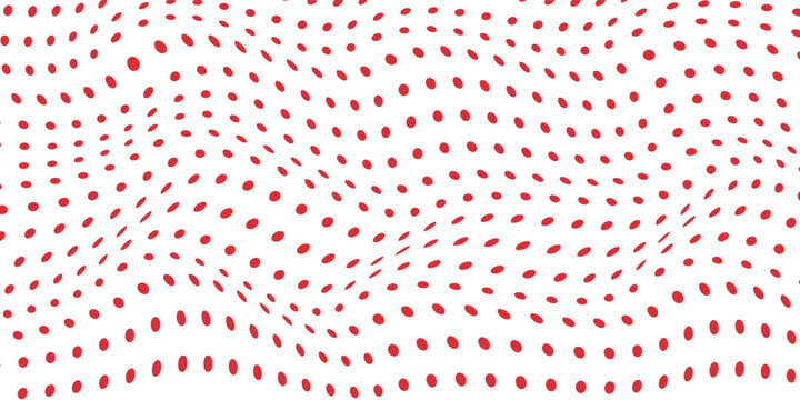 abstract red dot grid wave pattern design.