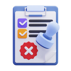 Checklist with Stamp and Cross