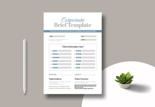 Corporate Brief Template Layout