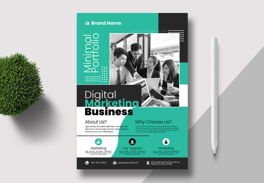 Modern Digital Marketing Business Flyer Design Template