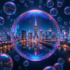 singapore city skyline at night