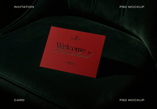 Elegant Invitation Card Mockup Design PSD