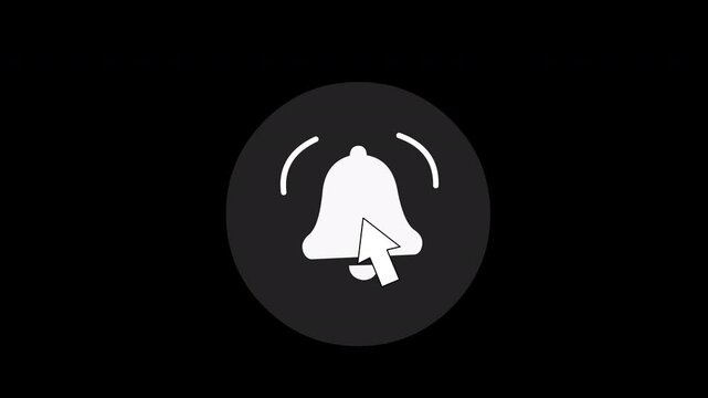 White Notification Bell Icon on Dark Background for Alerts