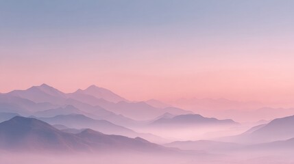 Obraz premium Misty morning light pink purple pastel gradient